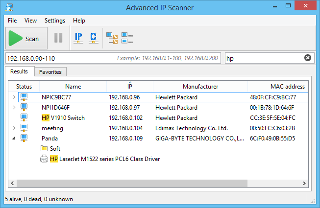 برنامج Advanced IP Scanner مجاني لتحليل الشبكة المحلية
