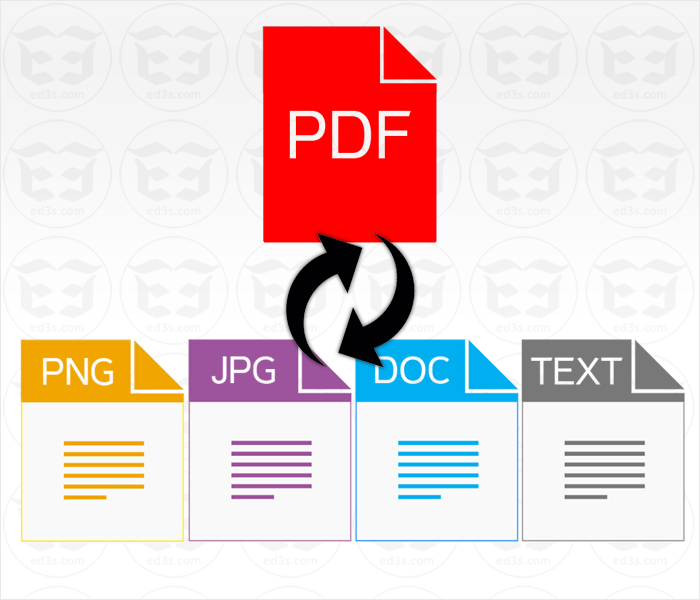 خدمة تحويل الملفات من PDF الى عدة صيغ والعكس