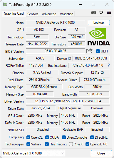 برنامج GPU-Z عرض معلومات عن وحدة معالجة الرسوميات