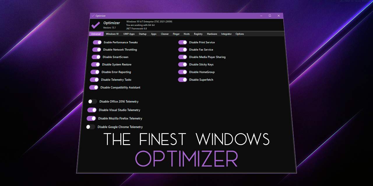 برنامج Optimizer لصيانة جهاز الكمبيوتر والمزيد