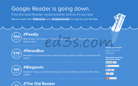 اكثر من 50 بديل لقوقل ريدر Google Reader